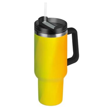 Imagem de Joisal Copos de aço inoxidável com tampas e canudo arco-íris orgulho gay Lgbtq caneca de café com tema de carros bebida quente grande copo de 850 g com alça garrafa de água isolada