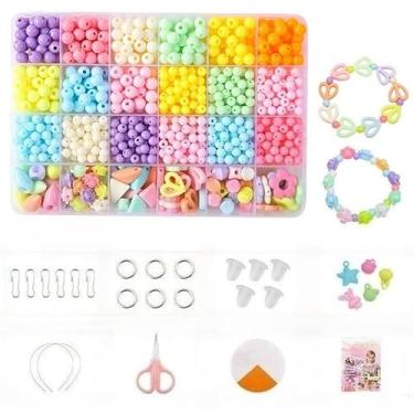 Imagem de Kit de fabricação de joias de miçangas – Contas de artesanato educativas para pulseiras e colares, conjunto de suprimentos de miçangas artesanais (estilo 4)