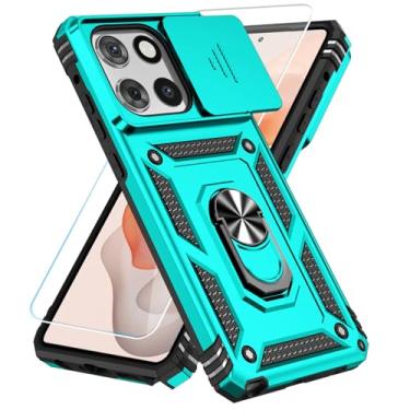 Imagem de SunStory Capa de celular para Motorola Moto G Stylus 5G 2025 com protetor de tela HD e capa de câmera deslizante e suporte, [grau militar] capa de telefone para Moto G Stylus 5G 2025. Azul-petróleo
