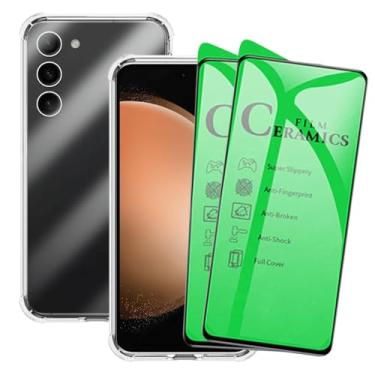 Imagem de Kit Capa Protetora Transparente Anti-Impacto para Samsung Galaxy S23 Plus+ 2 Películas de Cerâmica, Capinha com Proteção de Câmera