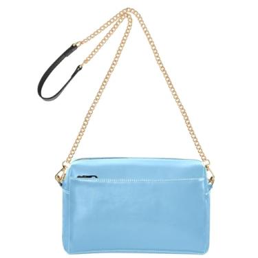 Imagem de Joitme Bolsas femininas bolsa tiracolo azul celeste claro bolsa para celular alça de couro PU bolsa de ombro