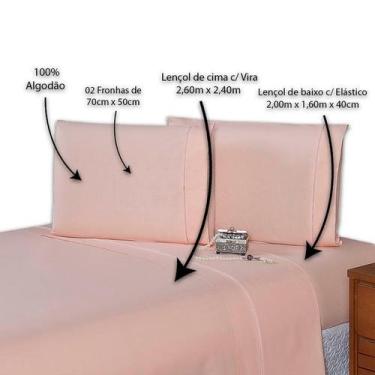 Imagem de Lençol Queen 400 Fios 4 Peças 40cm Altura 100% algodao - Rafaloro, Sal