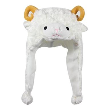Imagem de Bioterti Plush Fun Animal Hats –One Size Cap - 100% Polyester With Fleece Lining (White Sheep)