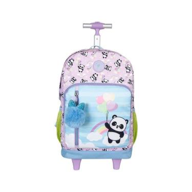 Imagem de Mochila De Rodinhas College Panda Balão Lilás Juvenil Xeryus