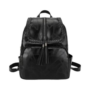 Imagem de Mochila Vintage Feminina Em Couro PU Bolsa De Ombro Para Viagem Mochil