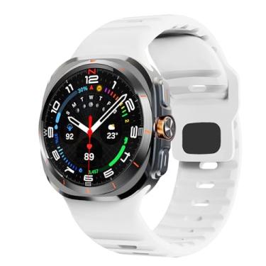 Imagem de BIK Para samsung galaxy assista ultra cinta 47mm acessórios pulseira cinto esporte silicone correa pulseira para galaxy watch7 ultra pulseiras(White)