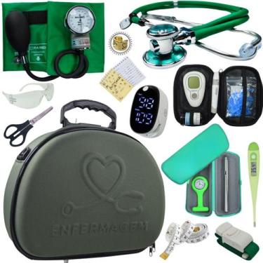 Imagem de Kit Enfermagem Maleta Super Luxo Completa Aparelho Esteto Estagio Medi