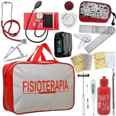 Imagem de Kit Bolsa Fisioterapia Acadêmico Goniômetro Martelo Buck Fita Antropom