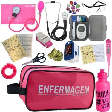 Imagem de Kit Enfermagem Aparelho Pressão Esteto Necessaire Completa - P.A. MED,