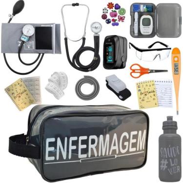 Imagem de Kit Enfermagem Aparelho Pressão Esteto Necessaire Completa - INCOTERM,