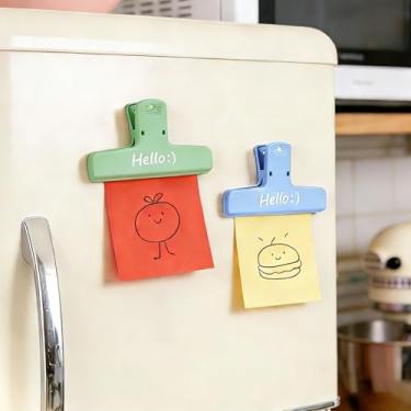 Imagem de Clipes para saco, clipe magnético para armazenamento de alimentos, resistente, clipe de comida de plástico para batatas fritas, lanche, cozinha, geladeira, jardim, costura, tecido, alfinetes de roupas