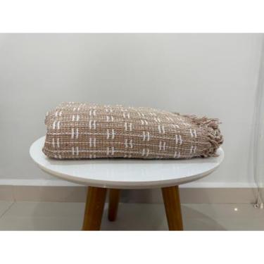 Imagem de Manta Para Sofá Gigante 2,40 x 1,80 Capa Protetora Decorativa Algodão Cama Colcha Coberta(Pontilhada Bege)