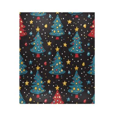 Imagem de Blueangle Cobertor de árvores de Natal com desenho animado supermacio, quente, aconchegante, leve para todas as estações, cobertor de lã para cama ou sofá, fácil de cuidar (127 x 152 cm) #424