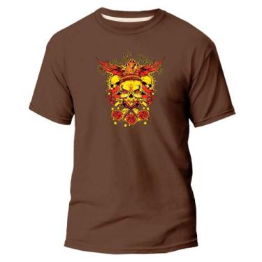 Imagem de Camiseta Basica Algodão Premium Estampa Digital Guns Skulls - Pavesi, 