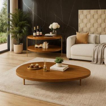 Imagem de Mesa de Centro e Mesa de Canto Para Sala de Estar - Moveis Decor, Cane