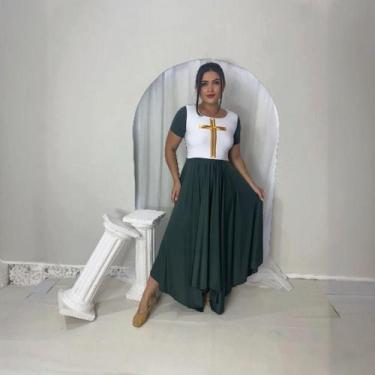 Imagem de Vestido de Dança Coreografia Plus Size Cruz Moda Evangélica - MISS FLO