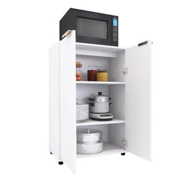 Imagem de Armário de Cozinha Modular com Prateleiras Ajustáveis, Branco, 4 Níveis