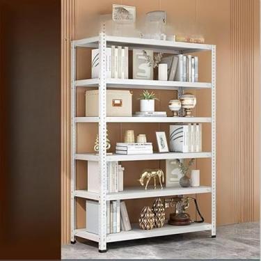 Imagem de Rack de Armazenamento em Aço com Prateleiras Ajustáveis Estante Multifuncional para Organização(Branco 6 Divisórias 120 * 40 * 200)