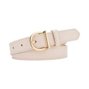 Imagem de Cinto Feminino De Moda Com Fivela De Pino Em Couro PU Genuíno Para Cal