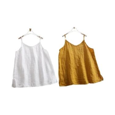 Imagem de Camisola Sem Mangas Feminina Com Decote Em V, Top Casual De Verão Para