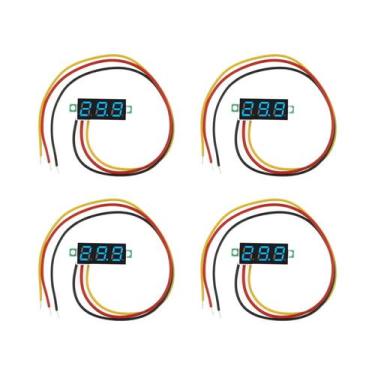 Imagem de Mini Voltímetro Digital 4 Peças Com Display LED De 0,28 Polegadas, Tes