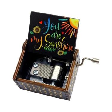 Imagem de Caixa De Música De Madeira Com Manivela 'You Are My Sunshine', Present