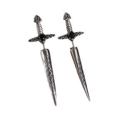 Imagem de Brincos De Argola Góticos Masculinos Com Caveira, Hipoalergênicos, Joi