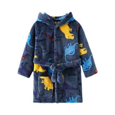 Imagem de Pijamas De Flanela Para Crianças, Robe Macio Com Capuz, Roupas De Dorm