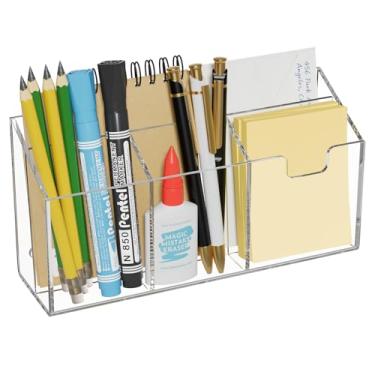 Imagem de AITEE Suporte magnético grande para lápis, suporte magnético para caneta para geladeira, organizador magnético, acessórios de armário, organizador para casa, escola e escritório, transparente