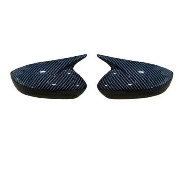 Imagem de Compatível com vw polo 2011 2012 2013 espelho retrovisor lateral capa adesivo asa tampa guarnições acessórios exteriores(Carbon Look)