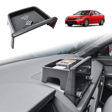 Imagem de HGWEI Organizador de painel de painel de console central compatível com acessórios Honda Civic 2022-2026, suporte para óculos de sol para telas de 7 e 9 polegadas