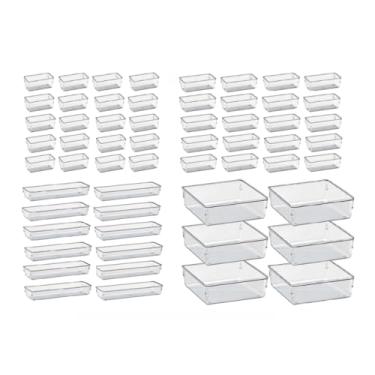 Imagem de Kit 50 Organizador Multiuso Modular Gavetas Geladeira Acrilico Cristal (Cristal)