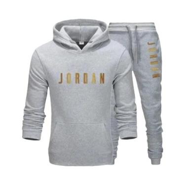 Imagem de Conjunto De Moletom Masculino De Lã Com Capuz Para Primavera - Calça E