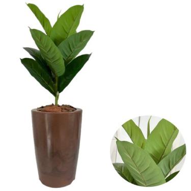 Imagem de Planta Artificial Ficus Lyrata Com Vaso Marmorizado Casa - - PlantaImp