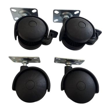 Imagem de Rodizio Para Móveis Com Freio E Sem Placa 30X45 Mm Kit S40