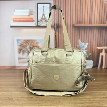 Imagem de Bolsa Mala de Mão Feminina Grande Metalizada com Alça Viagem Academia 