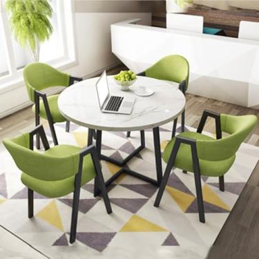 Imagem de Conjunto de mesa e cadeira de clube de recepção de escritório, mesa de negociação, mesa de centro com cadeira, pequenas mesas de conferência, conjunto de mesa de jantar para 4 (cor: 13, tamanho: 31,4