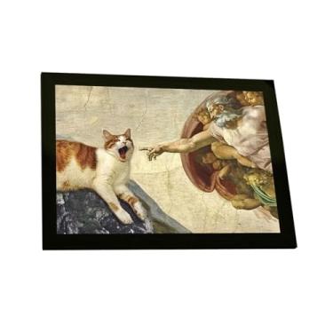 Imagem de Quadro Decorativo Engraçado Gato Criação De Adão Decoração Poster Quarto Sala