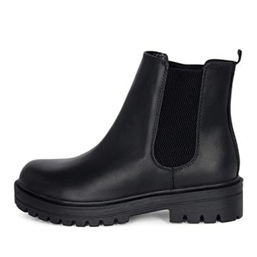 Imagem de Kassie Daniela Bota feminina KRISTINA de salto baixo Chelsea com elástico duplo, Preto, 42