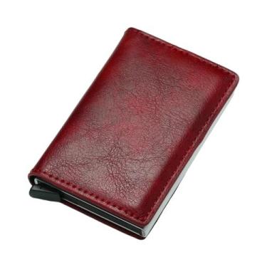 Imagem de Carteira Porta-Cartões De Crédito RFID Em Fibra De Carbono Preta Slim 