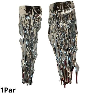 Imagem de 1 Par Ombreira Prata Carnaval Fantasia Metalizado Festa - sm decora