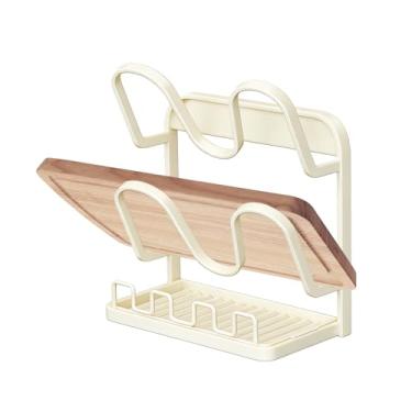 Imagem de Organizador de tampa – com bandeja coletora que economiza espaço, antiderrapante, organizador de tampa de panela para armário - para tábua de corte, colher, sopa, concha, toalha, armário doméstico