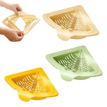 Imagem de Cesta magnética de drenagem para pia de cozinha de 2/3 peças, cesta de drenagem e armazenamento de alimentos triangular de abertura conveniente com suporte magnético, filtro de pia de cozinha e