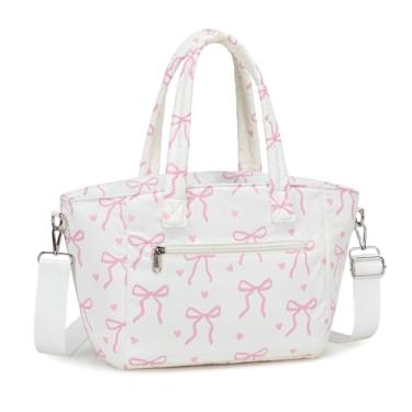 Imagem de LOIDOU Lancheira para mulheres, meninas, lancheira isolada, grande, lancheira, gravata borboleta, rosa