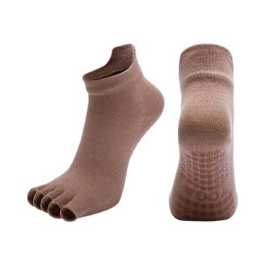 Imagem de Meias De Pilates E Yoga Femininas Antiderrapantes E Respiráveis Com Ci