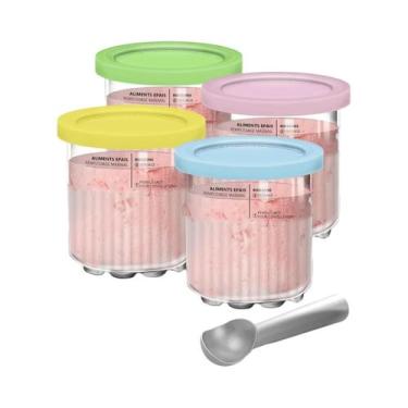 Imagem de Conjunto De Potes E Tampas Para Sorvete Ninja Creami Deluxe Tamanho Fa