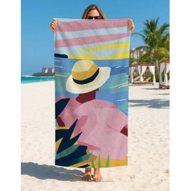 Imagem de Toalha Praia Banho Verão Surf Sol E Mar 70x140 Cm Estampada - Use Thuc