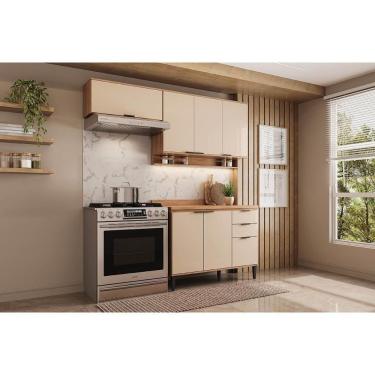 Imagem de Cozinha Completa Alpha 3 Peças (2aéreos+1balcão) C3p32 Freijo-off White - Carraro