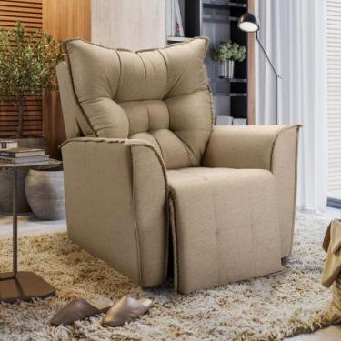 Imagem de Poltrona Reclinavel Do Papai Para Sala King Linho Capuccino - Star Con