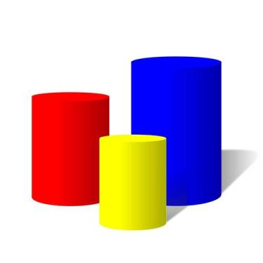 Imagem de Trio Capas Para Cilindro Versátil Azul, Vermelho e Amarelo  C/ Elástic